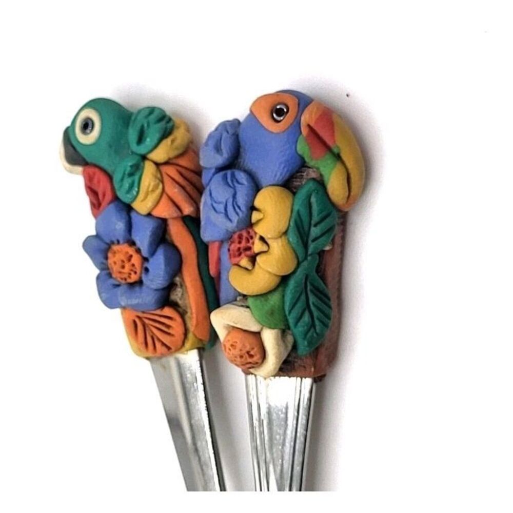 Set of 2 Spoons Nicaragua Parrots 4.75in